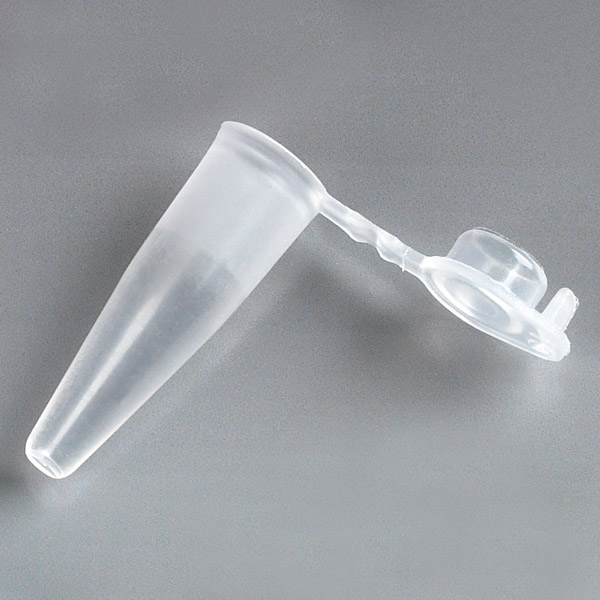 Globe Scientific PCR Tube, 0.2mL, Thin Wall, PP, Attached Flat Top Cap, Natural Image