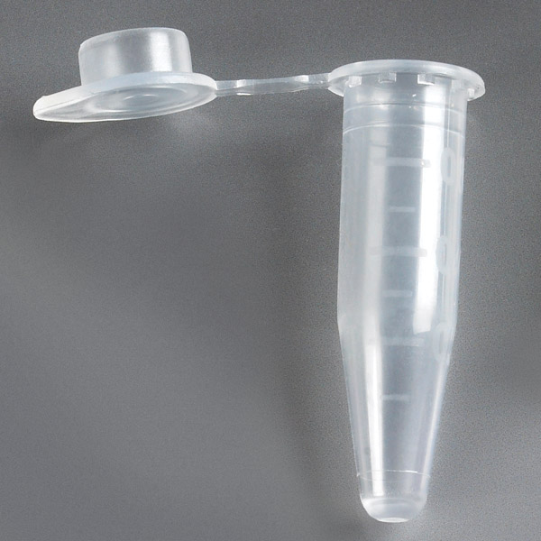 Globe Scientific PCR Tube, 0.6mL, Thin Wall, PP, Attached Flat Top Cap, Graduated (Assorted Colors Available) Image