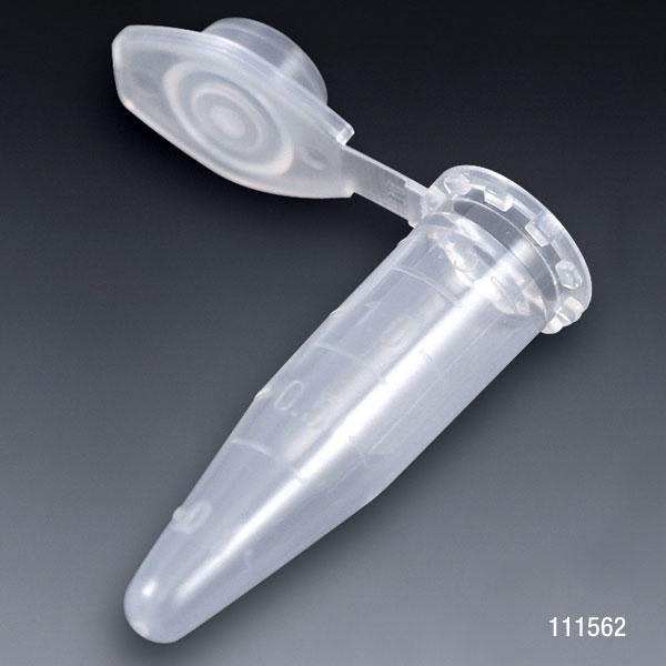 Globe Scientific Microcentrifuge Tube, 1.5mL, PP, Attached Snap Cap, Graduated, Natural, Lot Certified: Rnase, Dnase, Pyrogen, ATP and Human DNA Free Image