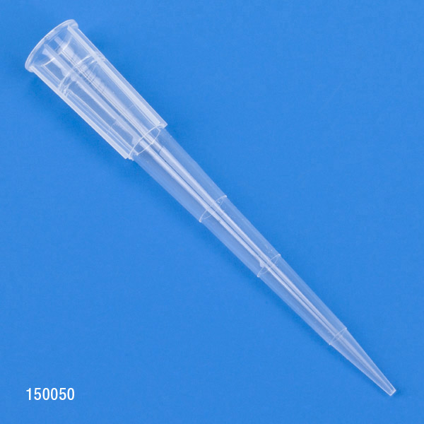 Globe Scientific Pipette Tip, 1 - 200uL, Certified, Universal, Low Retention, Graduated, 54mm, Natural, STERILE, 96 Tips/Refill Plate, 10 Refill Plates/Box Image
