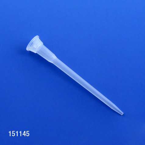 Globe Scientific Pipette Tip, 0.1 - 20uL, Certified, Universal, Natural, 45mm, Extended Length, 96/Rack, 10 Racks/Box Image