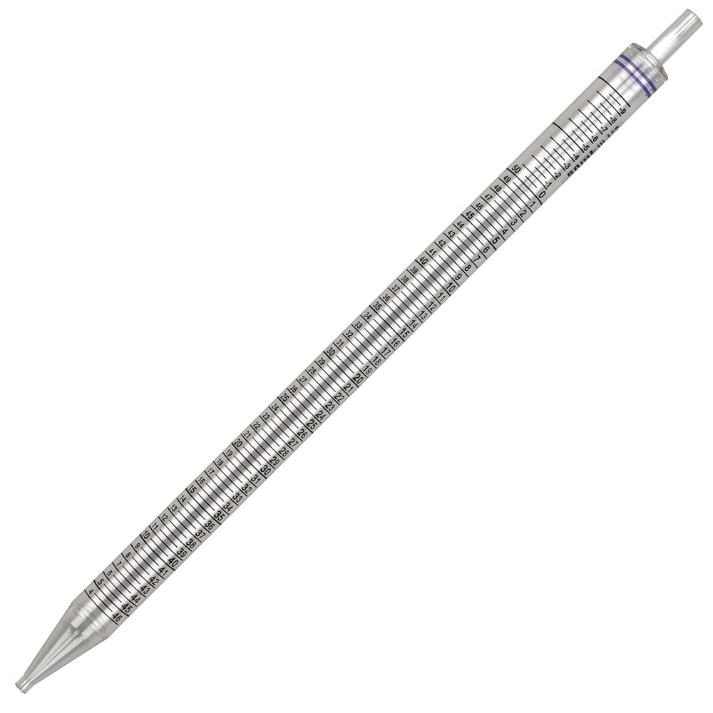 Globe Scientific Serological Pipette, Diamond Essentials, 50mL, PS, Standard Tip, 345mm, STERILE, Purple Band, Individually Wrapped, Paper/Plastic, 25/Bag, 4 Bags/Unit Image