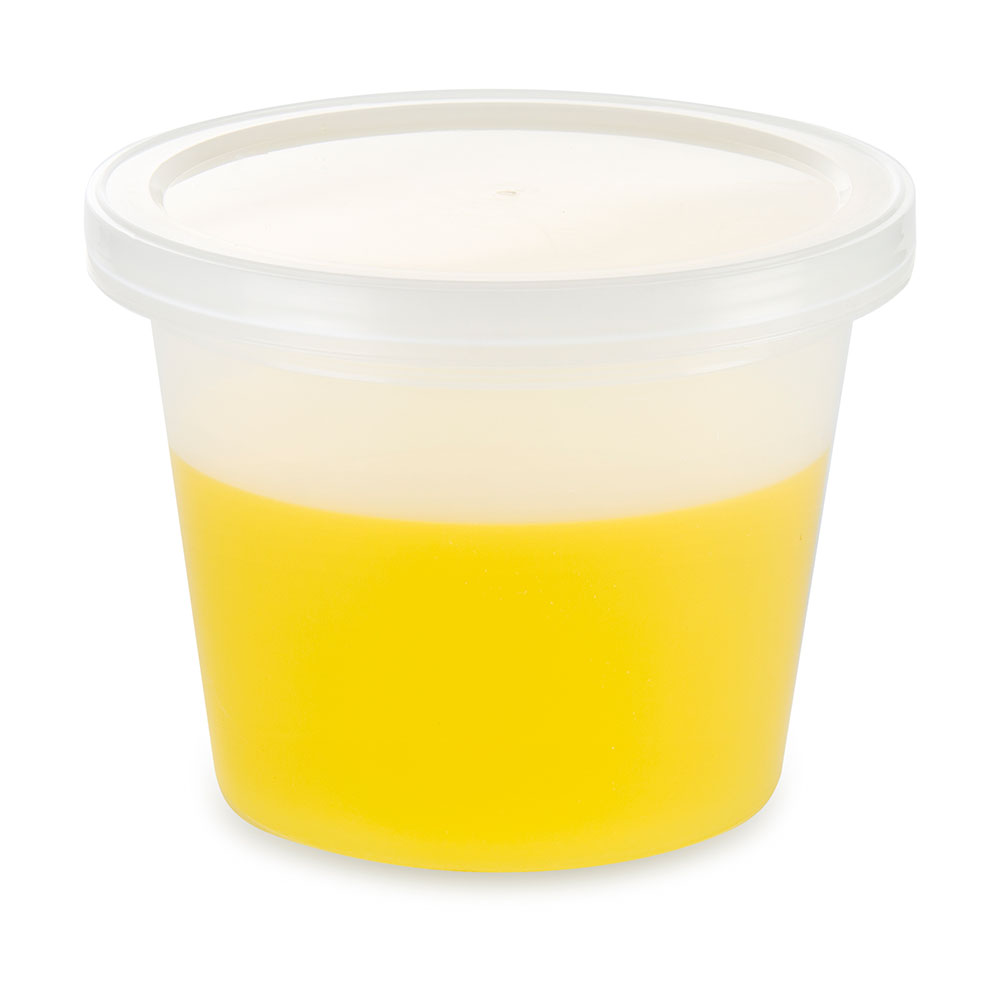 Globe Scientific Container, Multi-Purpose, PE, Economy Style, 8oz (240mL), Short Style, Separate Snap Lid, Natural Image