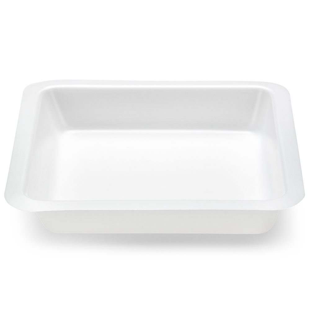 Globe Scientific Weight Boat, Square with Square Bottom, Antistatic, PS, White, 250mL Image