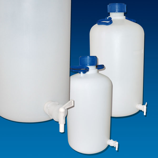 Globe Scientific Carboy with Spigot, HDPE, Heavy-Duty, 5 Liter Image