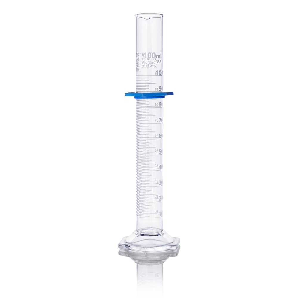 Globe Scientific Cylinder, Graduated, Globe Glass, 100mL, Class A, To Deliver (TD), Dual Grads, ASTM E1272, 1/Box Image