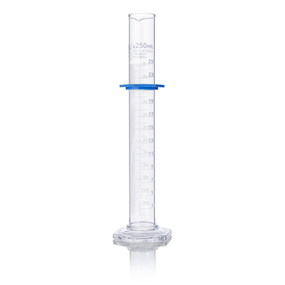 Globe Scientific Cylinder, Graduated, Globe Glass, 250mL, Class A, To Deliver (TD), Dual Grads, ASTM E1272, 1/Box Image