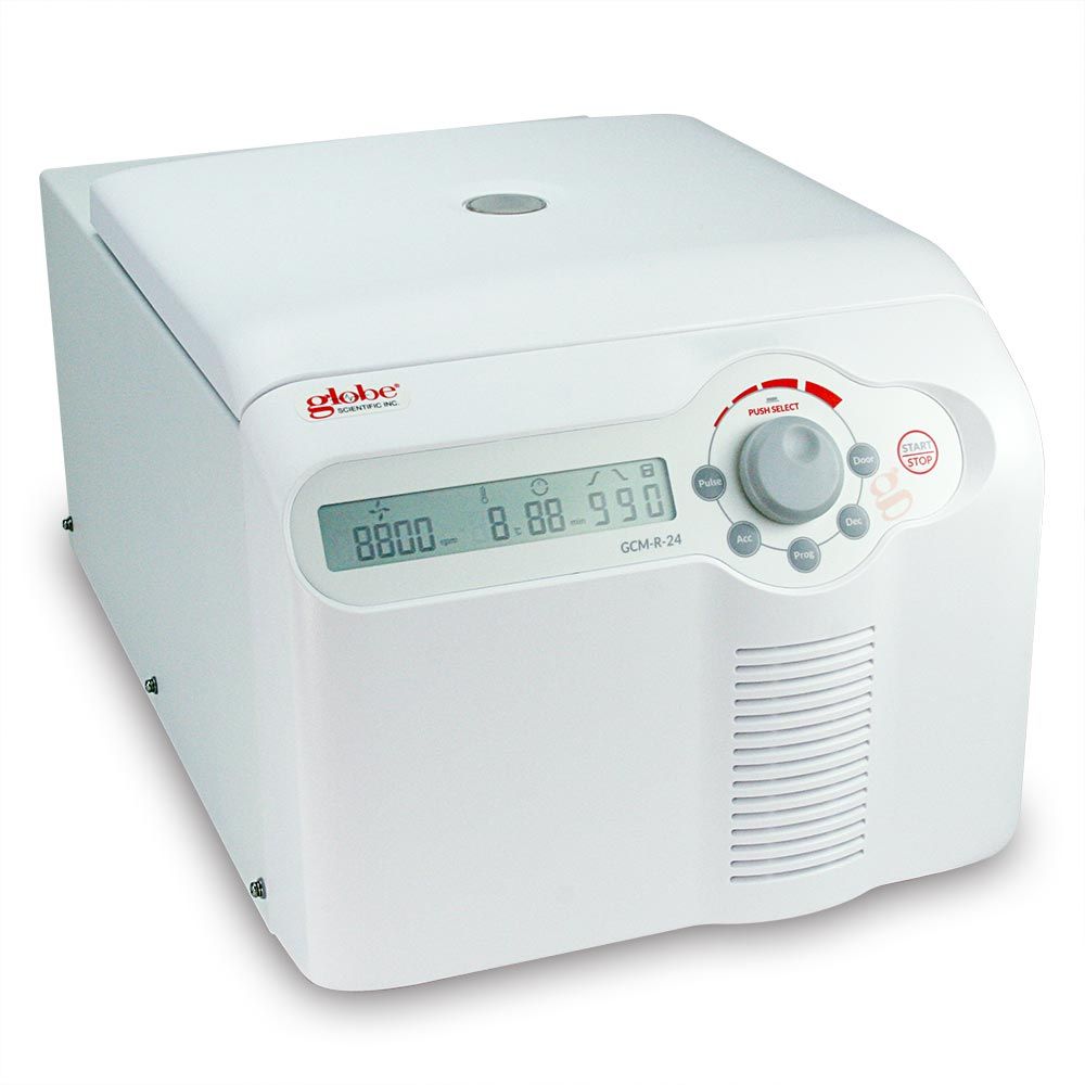 Globe Scientific Centrifuge, Micro, Refrigerated, 24-Place, High Speed, 120v, 60Hz, US Plug (Includes: 24-Place Rotor with Lid for 1.5mL and 2.0mL Microcentrifuge Tubes #MC-24-2ML) Image