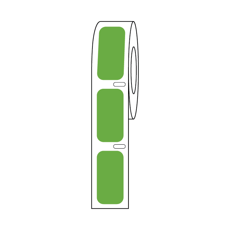 Globe Scientific Label Roll, Cryo, Direct Thermal, 27x13mm, for Cryogenic Vials, Green Image